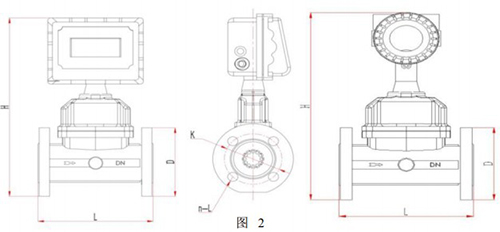 dn80氣體渦輪流量計(jì)外形圖