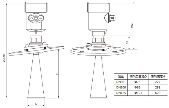 導(dǎo)波雷達液位計RD706外形尺寸圖